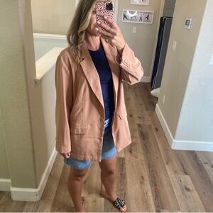 Open Edit tan single button blazer jacket